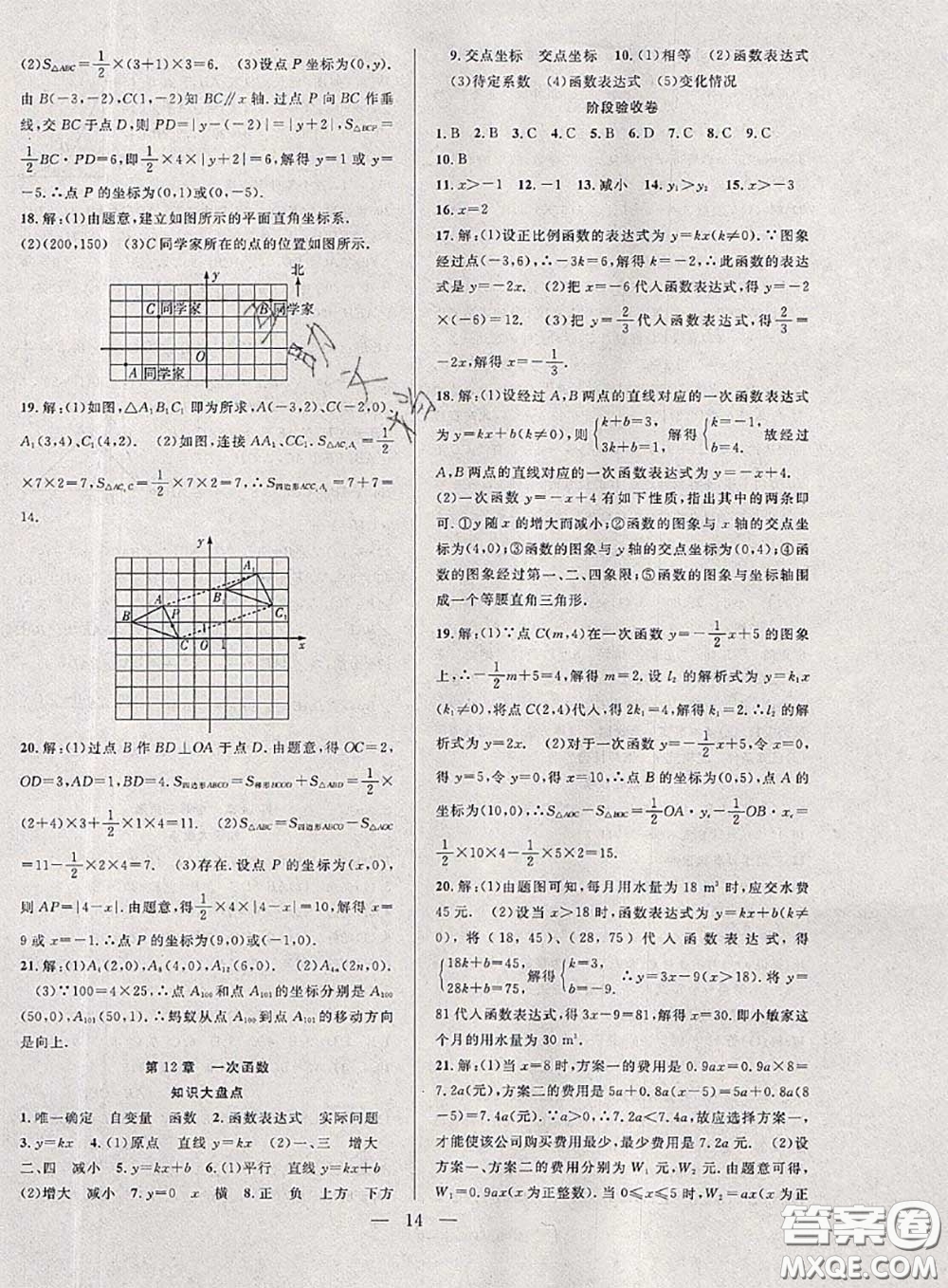 2020年快樂暑假假期面對(duì)面八年級(jí)數(shù)學(xué)滬科版答案