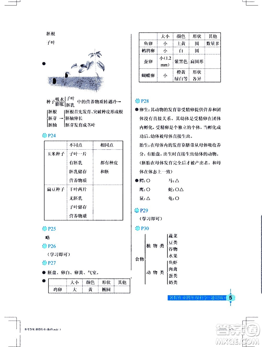 長江少年兒童出版社2020年科學(xué)暑假作業(yè)四年級通用版參考答案