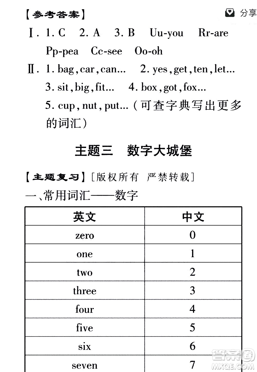 2020年假日知新暑假學(xué)習(xí)與生活四年級英語學(xué)習(xí)版參考答案