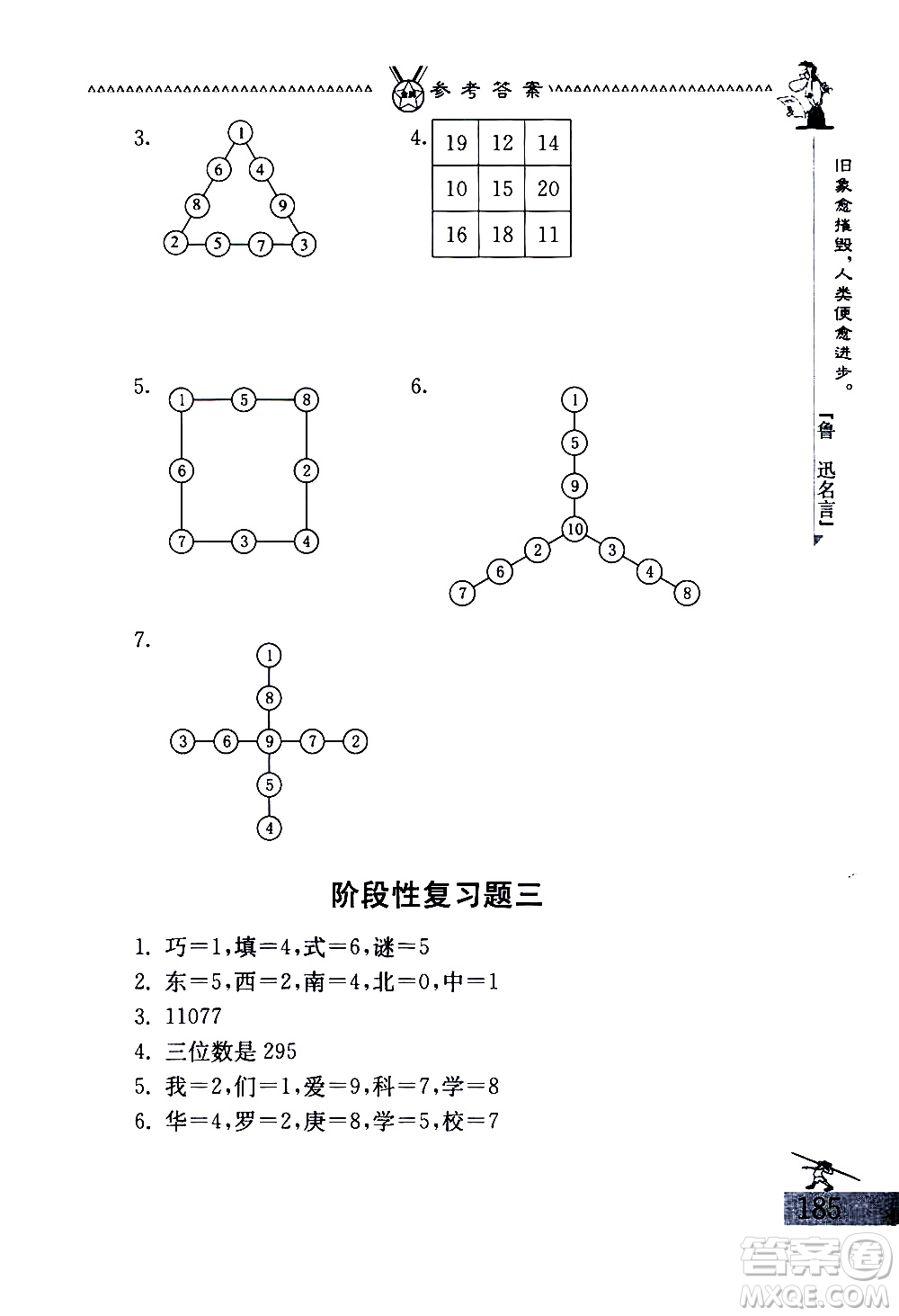 吉林教育出版社2020秋中國華羅庚學(xué)校數(shù)學(xué)課本三年級參考答案