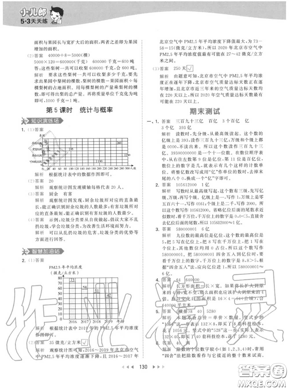 小兒郎2020秋53天天練四年級(jí)數(shù)學(xué)上冊人教版參考答案