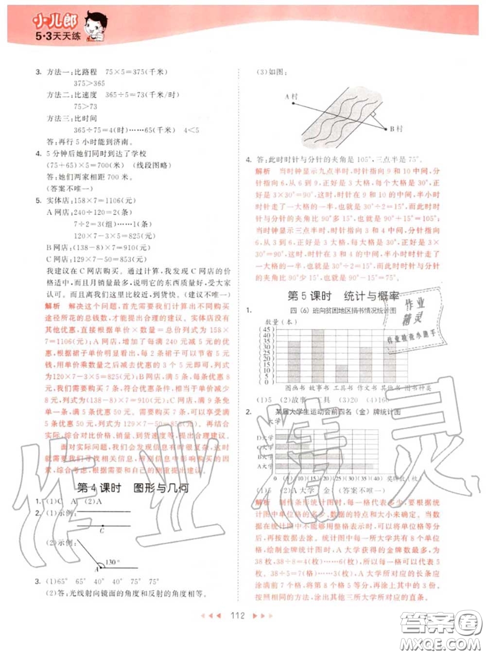 小兒郎2020秋53天天練四年級(jí)數(shù)學(xué)上冊(cè)青島版參考答案