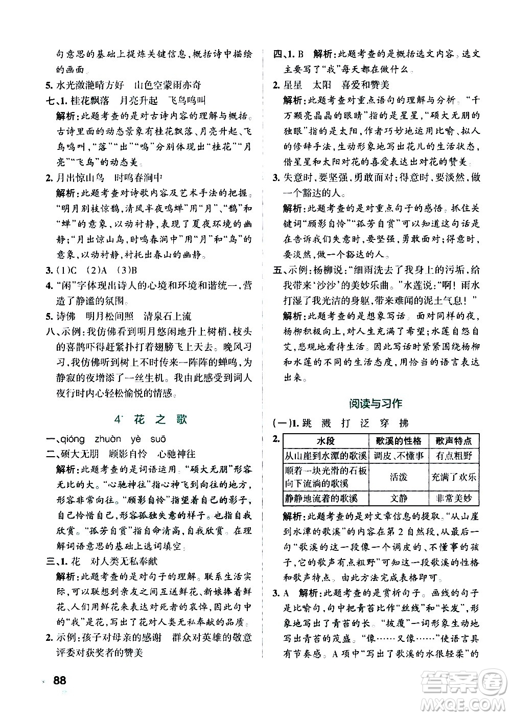 遼寧教育出版社2020秋小學(xué)學(xué)霸作業(yè)本語文六年級上統(tǒng)編版參考答案