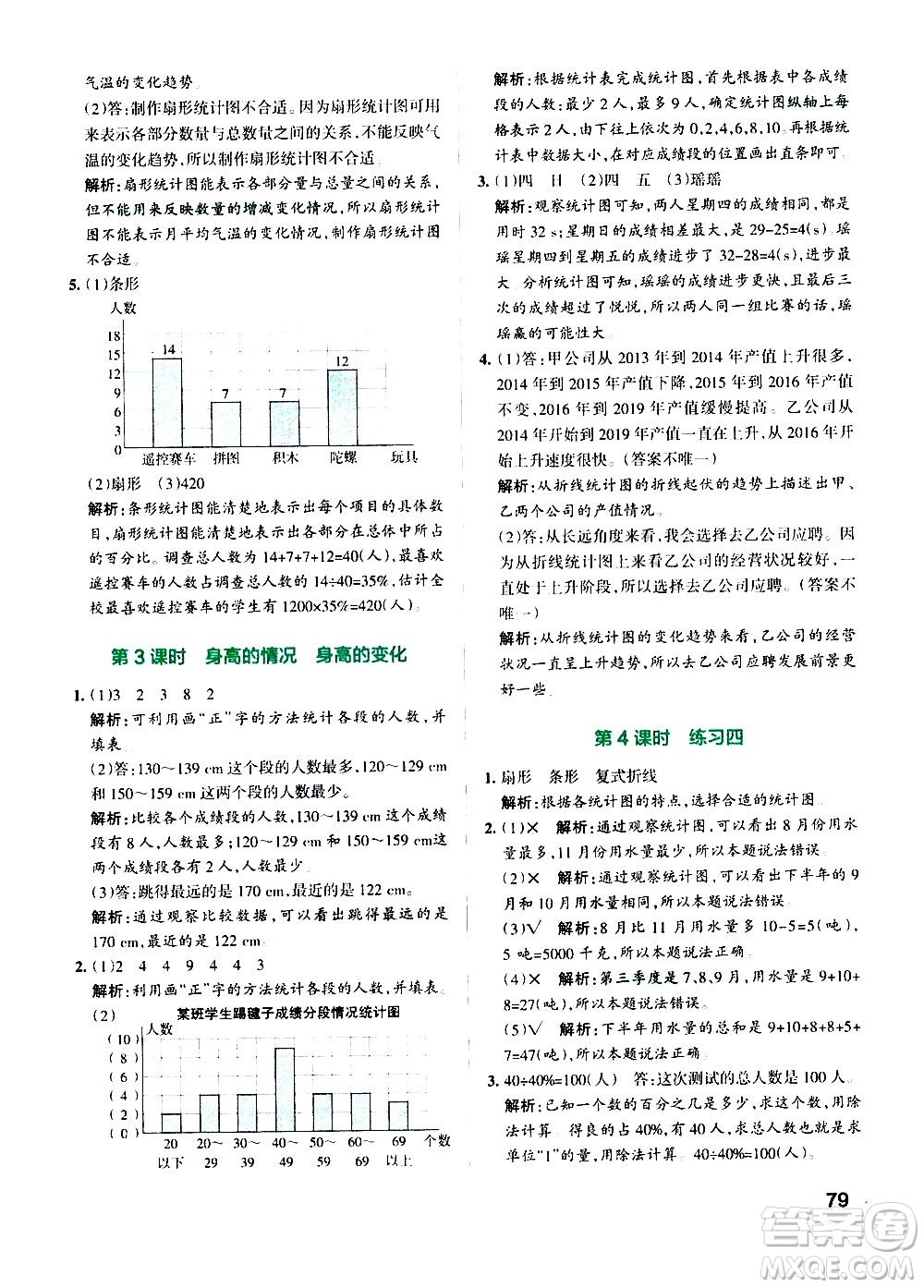 遼寧教育出版社2020秋小學(xué)學(xué)霸作業(yè)本數(shù)學(xué)六年級(jí)上BS北師版參考答案