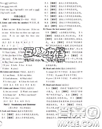 世界圖書出版社2020秋學(xué)霸作業(yè)一年級英語上冊上海地區(qū)專用答案