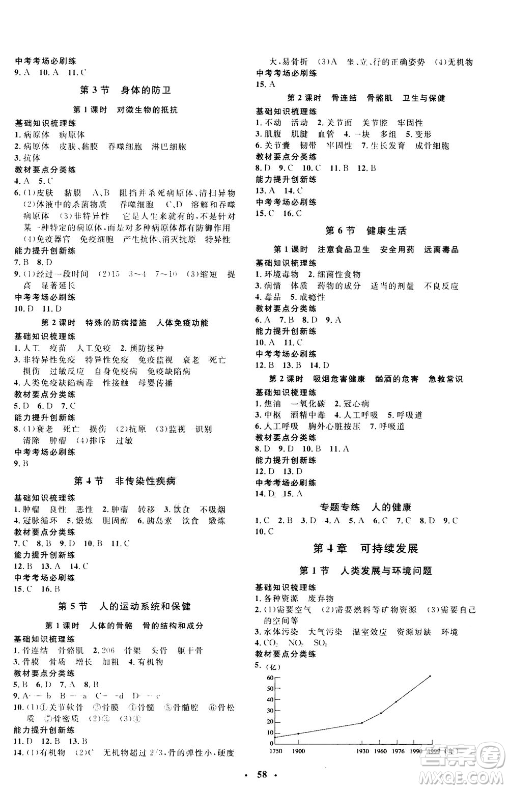 鐘書金牌2020年非常1+1完全題練九年級全一冊科學(xué)ZJ浙教版參考答案