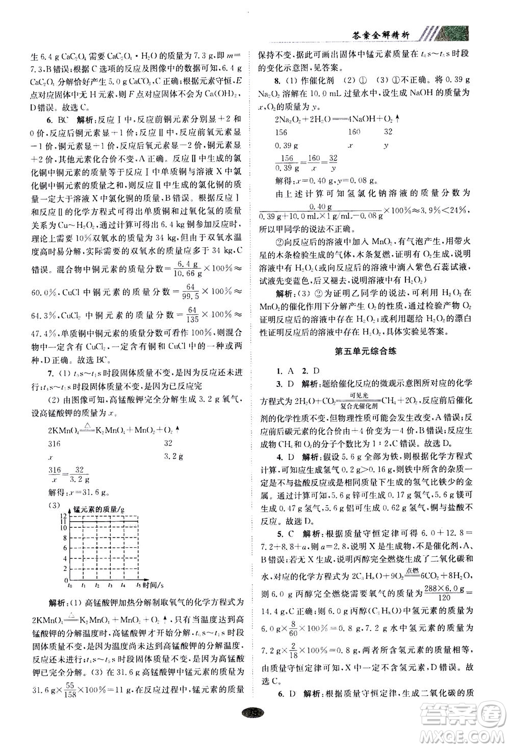 江蘇鳳凰科學(xué)技術(shù)出版社2020秋初中化學(xué)小題狂做巔峰版九年級上全國版參考答案