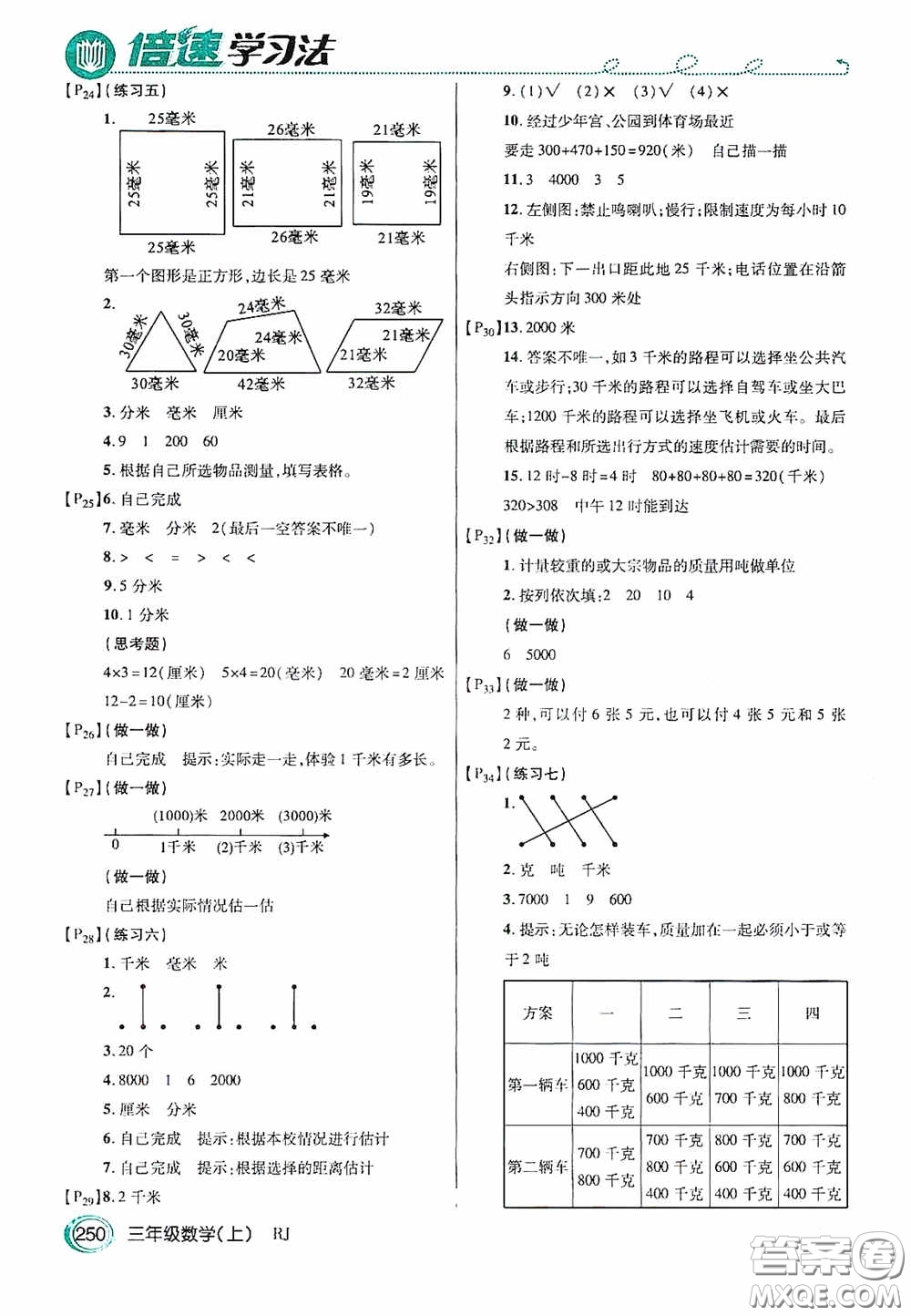 開明出版社2020萬向思維倍速學(xué)習(xí)法三年級數(shù)學(xué)上冊人教版答案