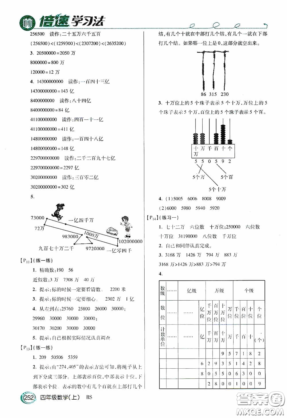 開明出版社2020萬向思維倍速學(xué)習(xí)法四年級(jí)數(shù)學(xué)上冊(cè)北師大版答案