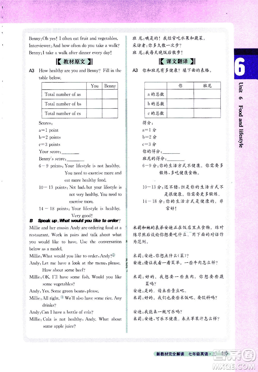 2020秋新教材完全解讀英語(yǔ)七年級(jí)上冊(cè)新課標(biāo)譯林版參考答案