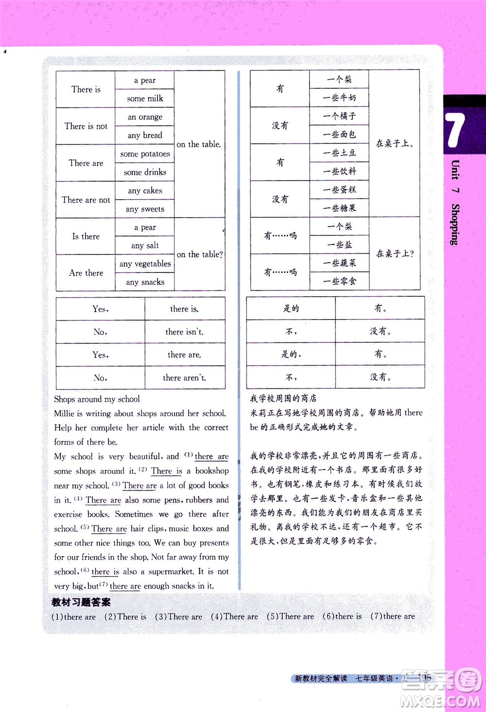 2020秋新教材完全解讀英語(yǔ)七年級(jí)上冊(cè)新課標(biāo)譯林版參考答案