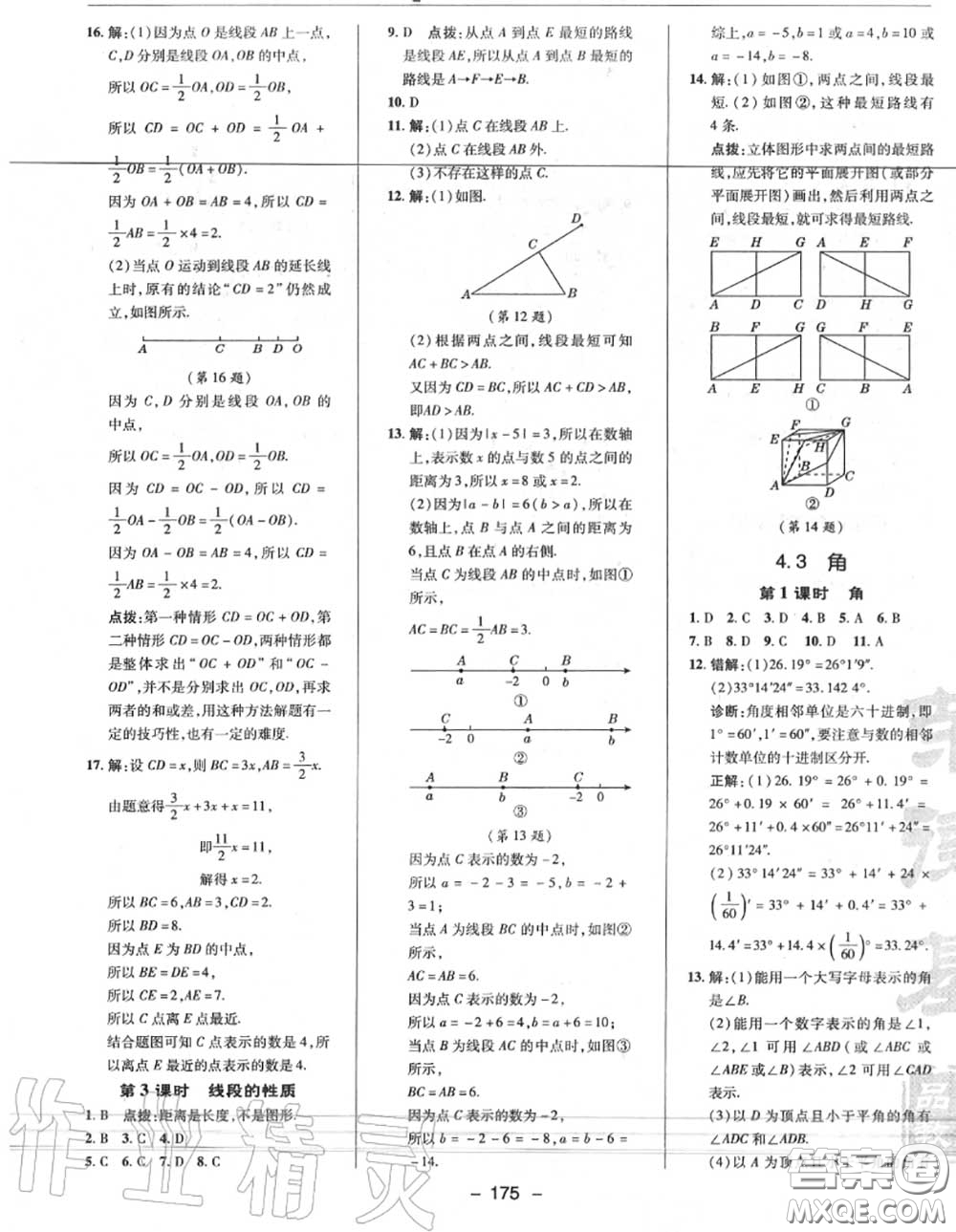 榮德基2020秋新版綜合應(yīng)用創(chuàng)新題典中點(diǎn)七年級數(shù)學(xué)上冊人教版答案