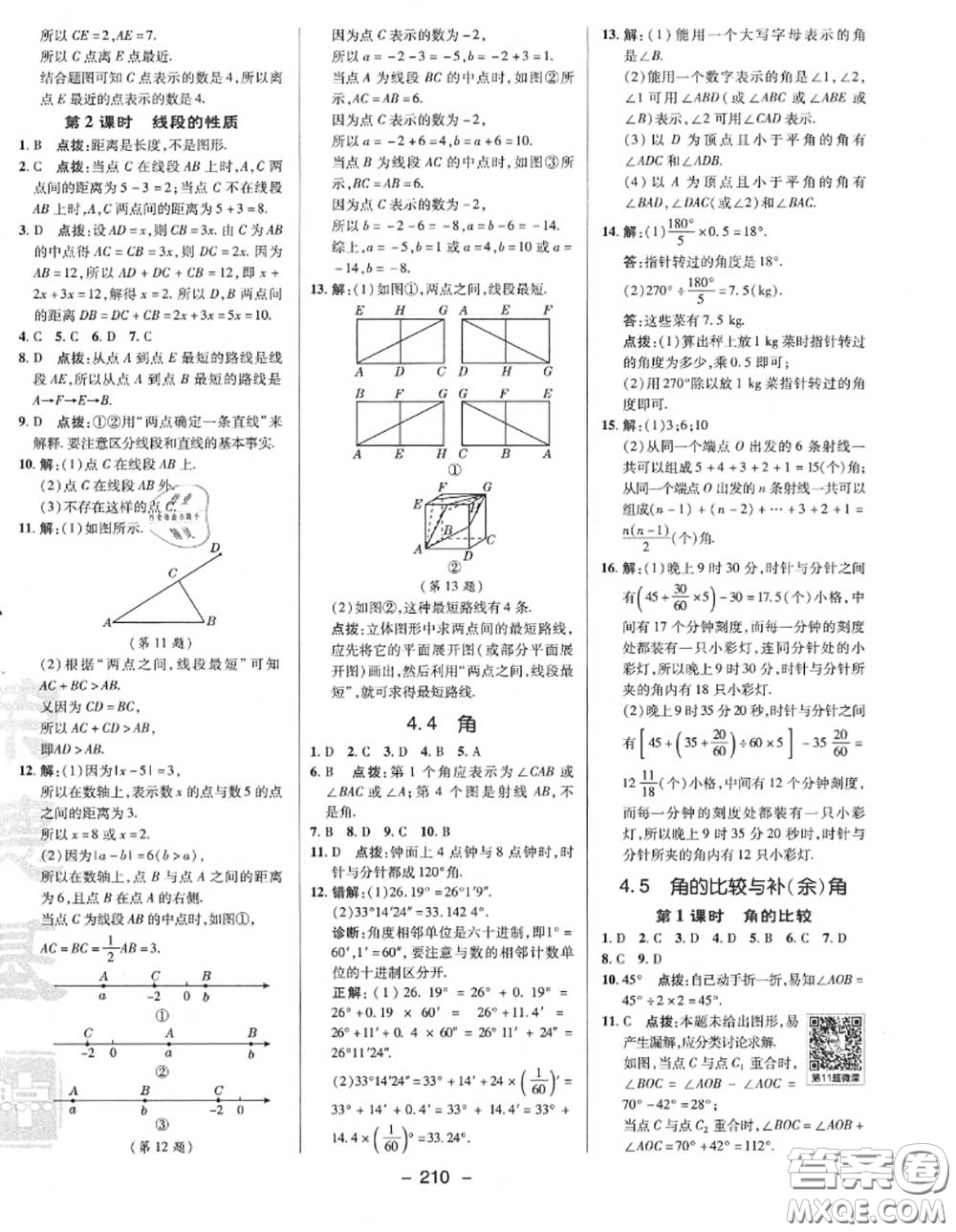 榮德基2020秋新版綜合應(yīng)用創(chuàng)新題典中點(diǎn)七年級(jí)數(shù)學(xué)上冊(cè)滬科版答案