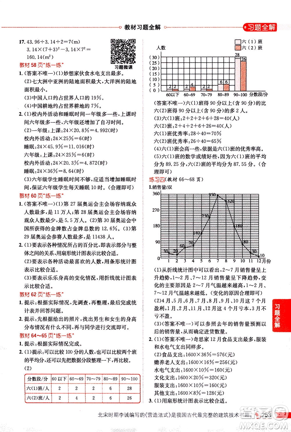 2020秋薛金星小學(xué)教材全解六年級(jí)上冊(cè)數(shù)學(xué)北師大版參考答案