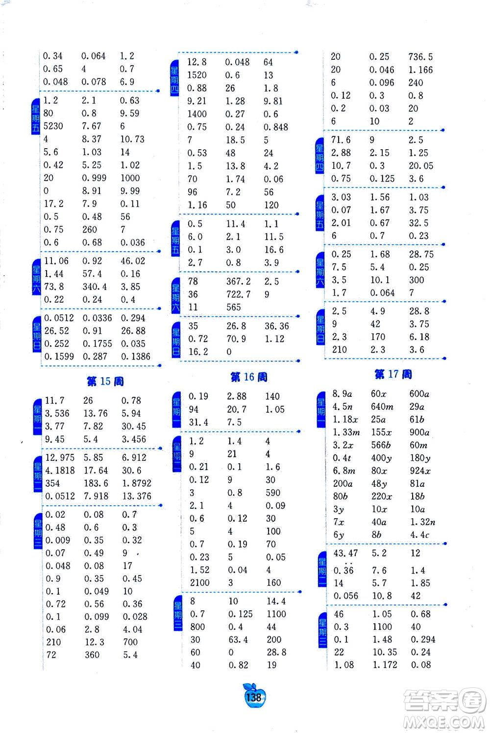 江蘇人民出版社2020年小學(xué)數(shù)學(xué)計(jì)算高手五年級上冊江蘇專用參考答案