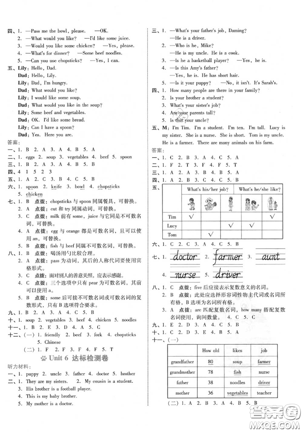 吉林教育出版社2020秋榮德基好卷四年級(jí)英語上冊(cè)人教版答案