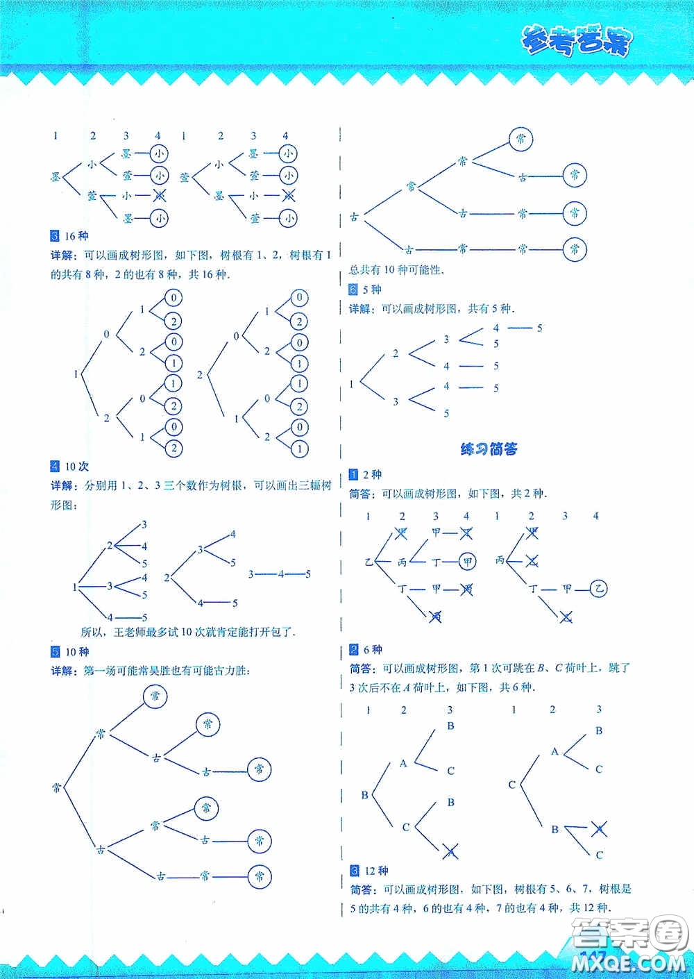 華東師范大學(xué)出版社2020高思教育高思學(xué)校競賽數(shù)學(xué)課本三年級(jí)上冊(cè)答案