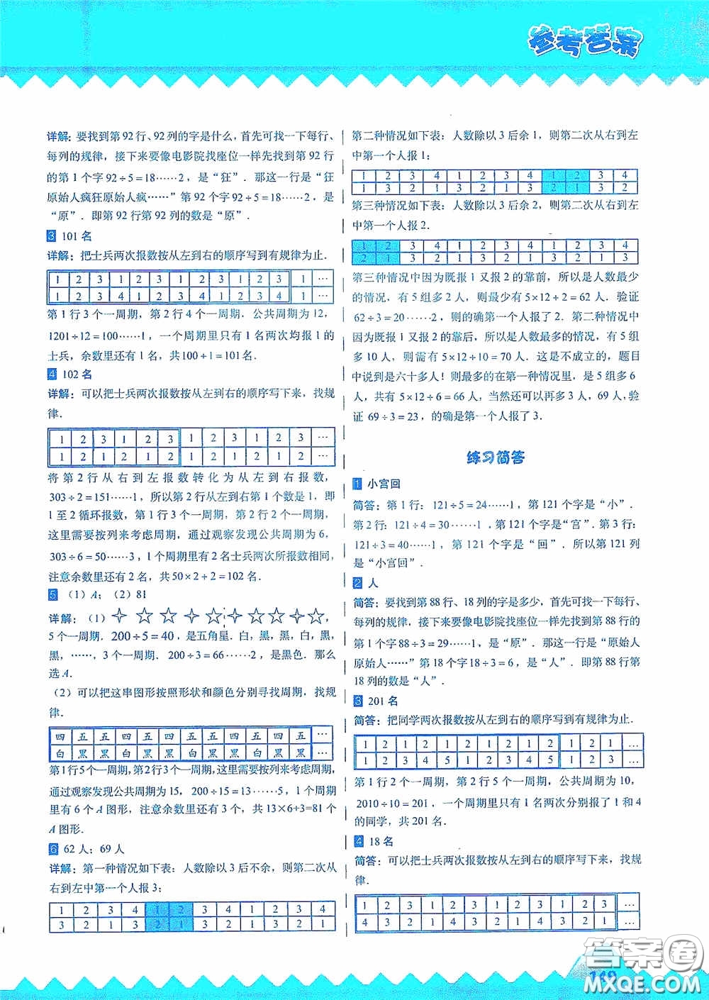 華東師范大學(xué)出版社2020高思教育高思學(xué)校競賽數(shù)學(xué)課本三年級(jí)上冊(cè)答案