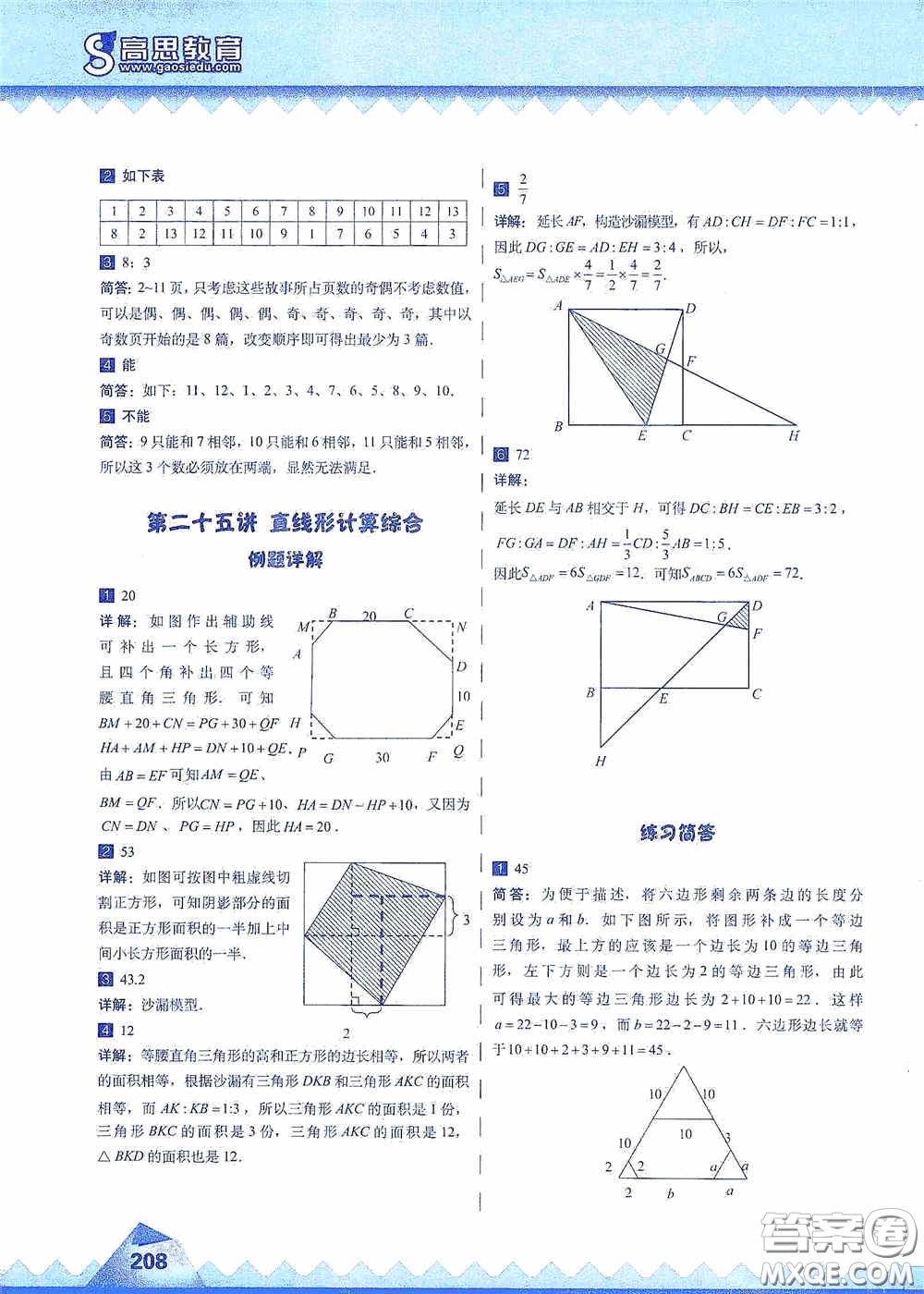 華東師范大學(xué)出版社2020高思教育高思學(xué)校競賽數(shù)學(xué)課本六年級上冊答案