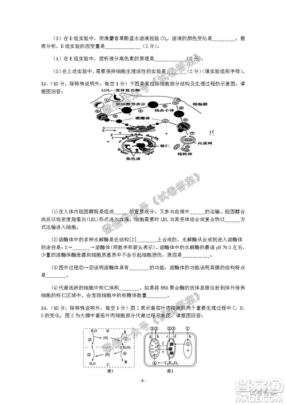 信陽(yáng)市2020-2021學(xué)年度高中畢業(yè)班第一次調(diào)研考試生物試題及答案