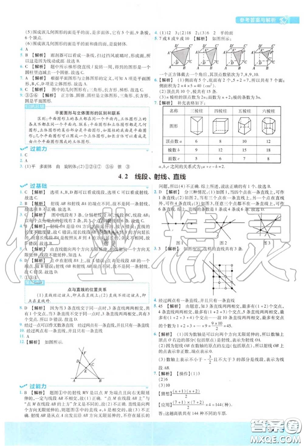 天星教育2020年秋一遍過初中數(shù)學七年級上冊滬科版答案