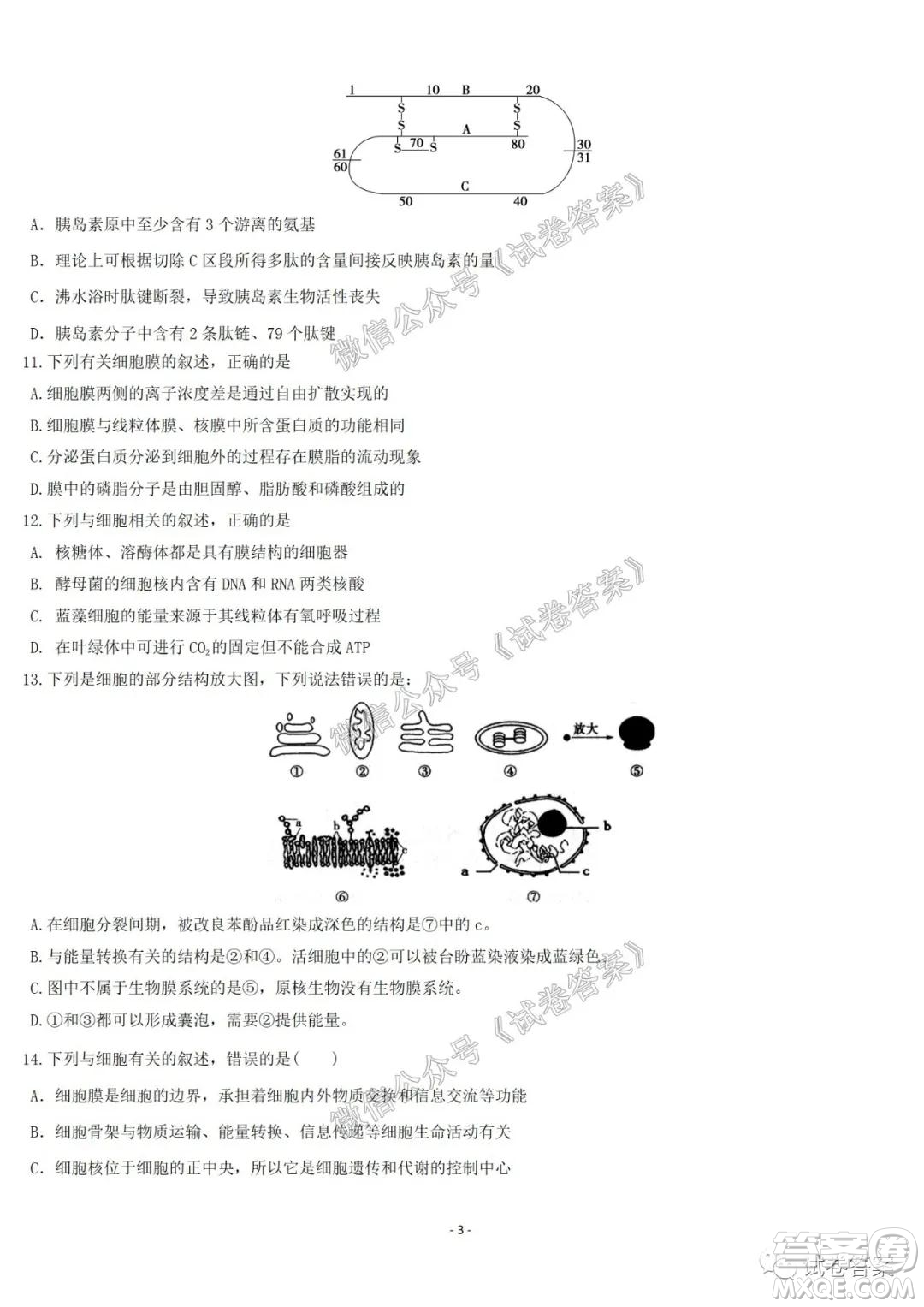 哈爾濱市第六中學(xué)2021屆開學(xué)階段性總結(jié)高三生物試題及答案