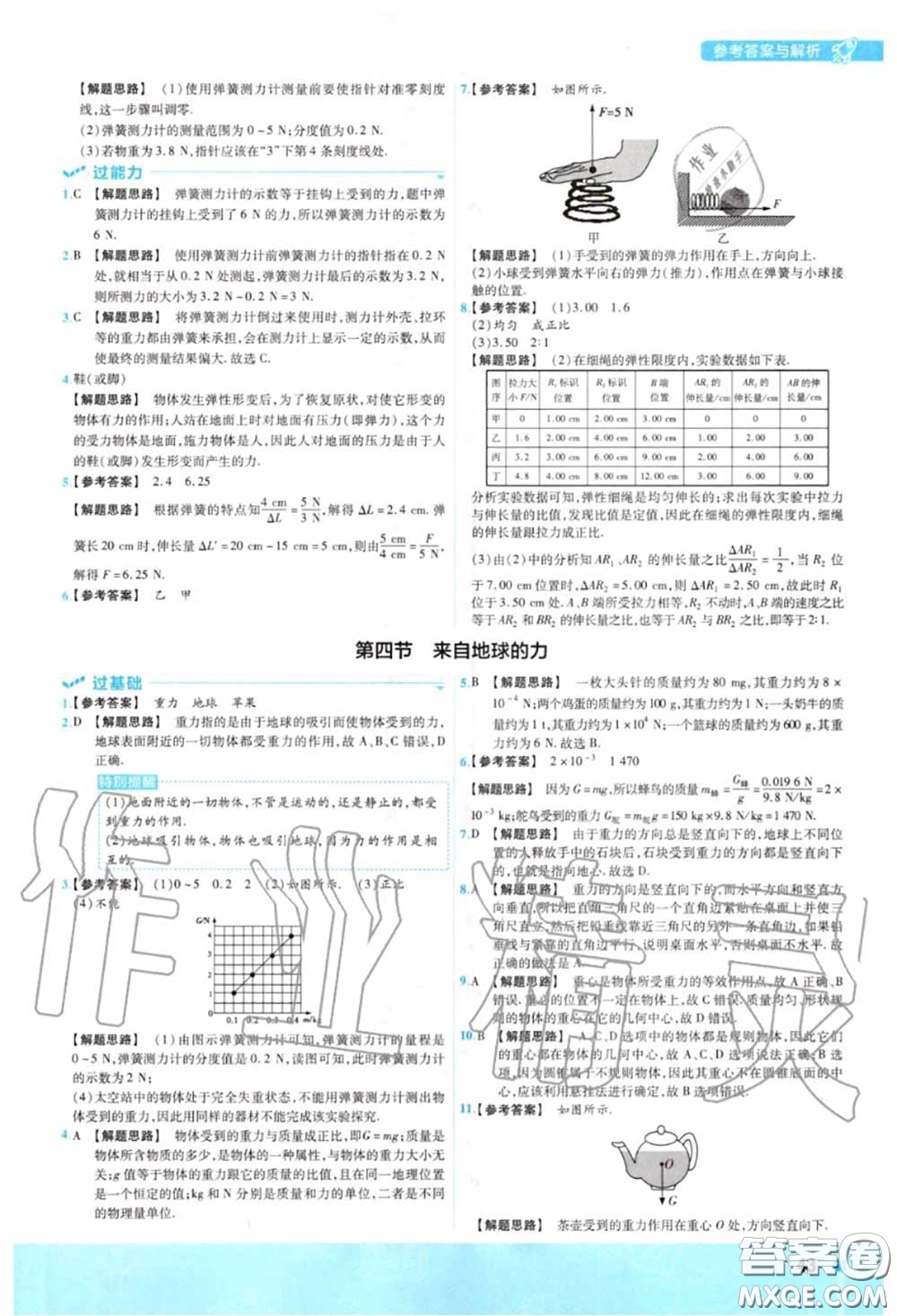 天星教育2020年秋一遍過初中物理八年級上冊滬科版答案