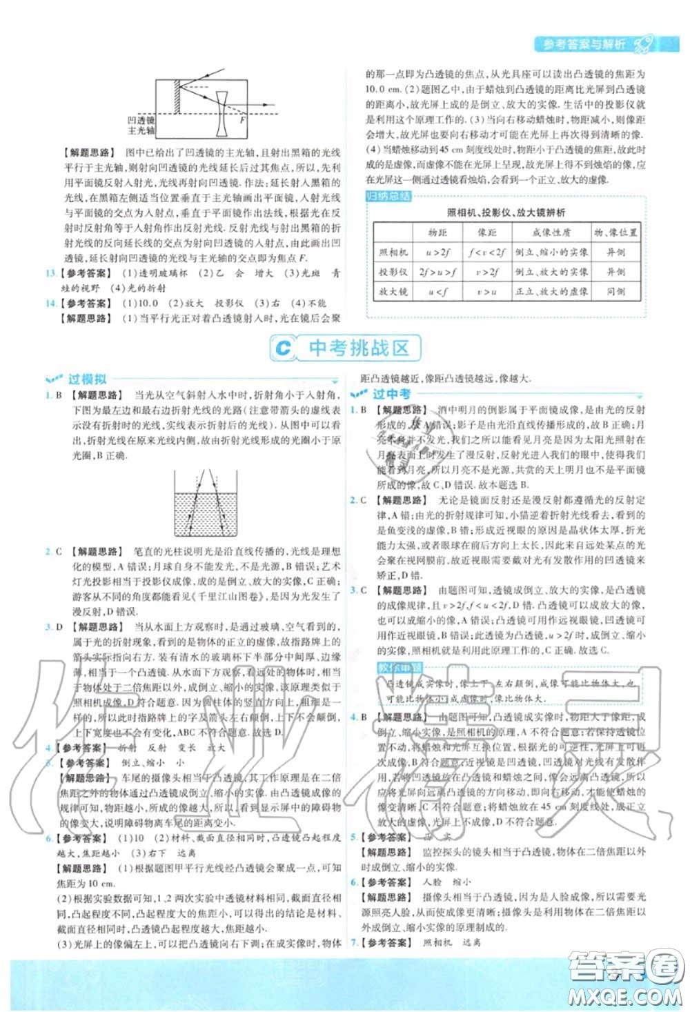 天星教育2020年秋一遍過初中物理八年級上冊蘇科版答案