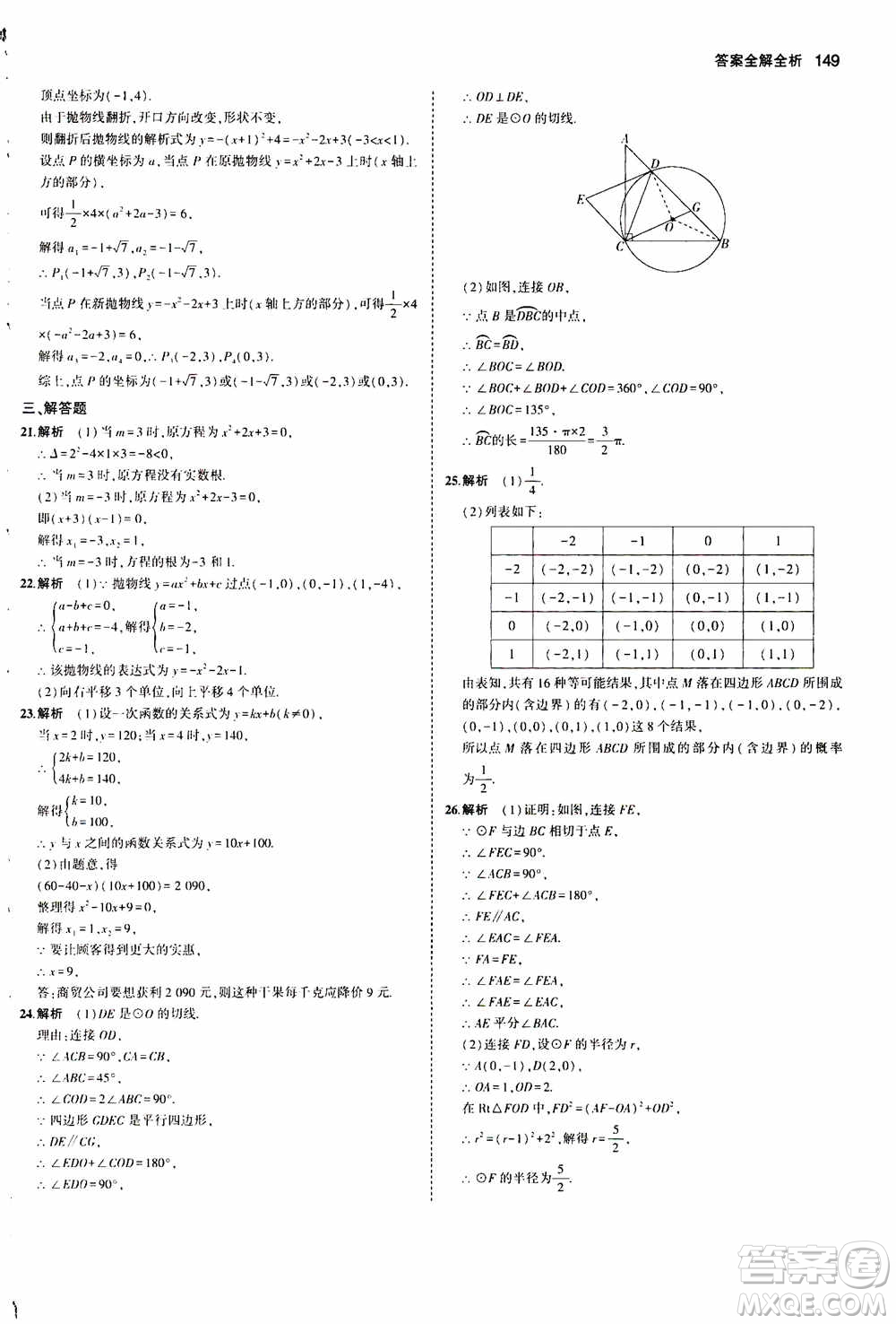 2021版初中同步5年中考3年模擬全練版初中數(shù)學(xué)九年級上冊人教版參考答案