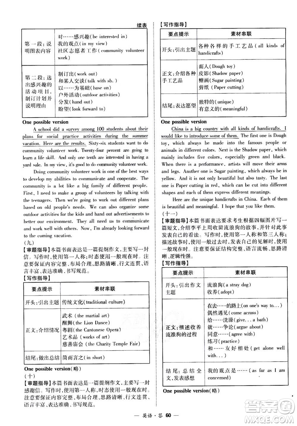 2021中考復習使用天利38套全國各省市中考真題?？蓟A題英語參考答案