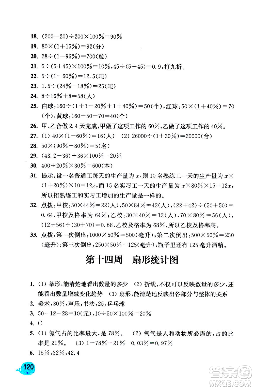 河海大學(xué)出版社2020年應(yīng)用題小狀元6年級(jí)上冊(cè)RJ人教版參考答案