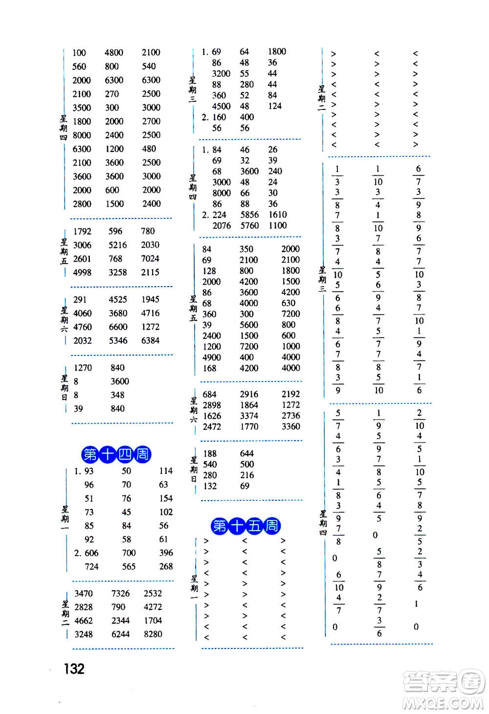 2020年經(jīng)綸學(xué)典口算達(dá)人三年級數(shù)學(xué)上冊RJ人教版答案