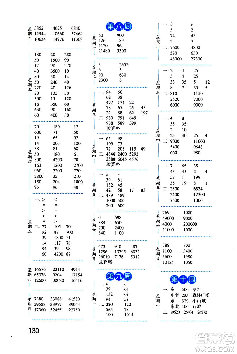 2020年經(jīng)綸學典口算達人四年級數(shù)學上冊BS北師版答案