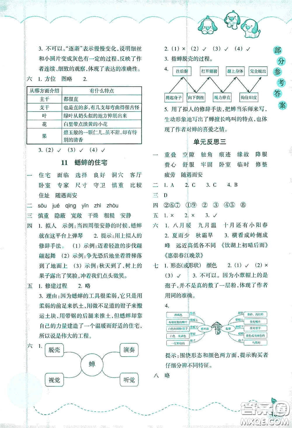 浙江教育出版社2020小學(xué)語文課時(shí)特訓(xùn)四年級(jí)上冊(cè)人教版答案