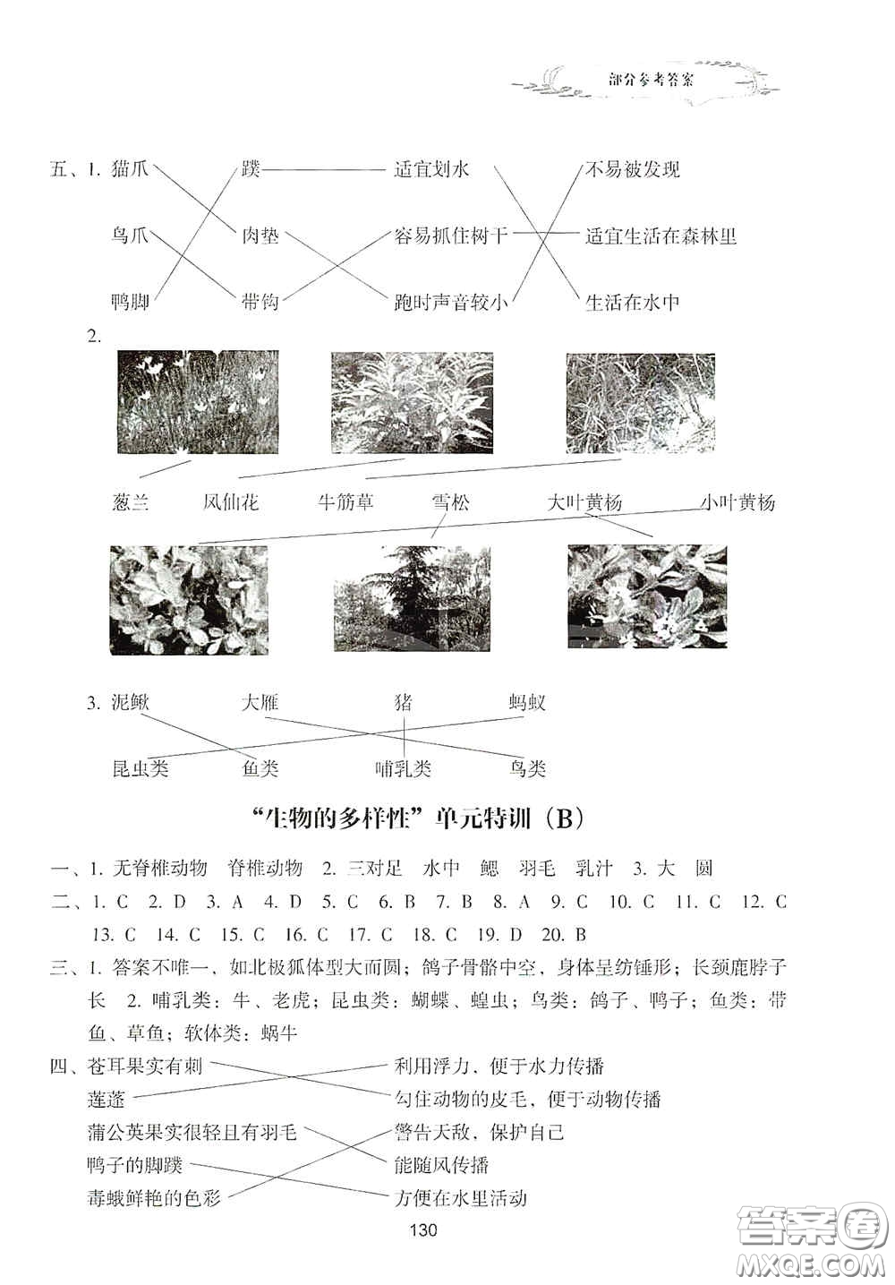 浙江教育出版社2020課時單元期末特訓小學科學六年級上冊答案