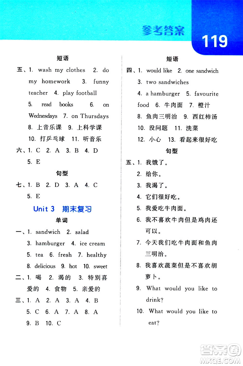 寧夏人民教育出版社2020年經(jīng)綸學(xué)典默寫達(dá)人五年級(jí)上冊(cè)英語RJ人教版答案