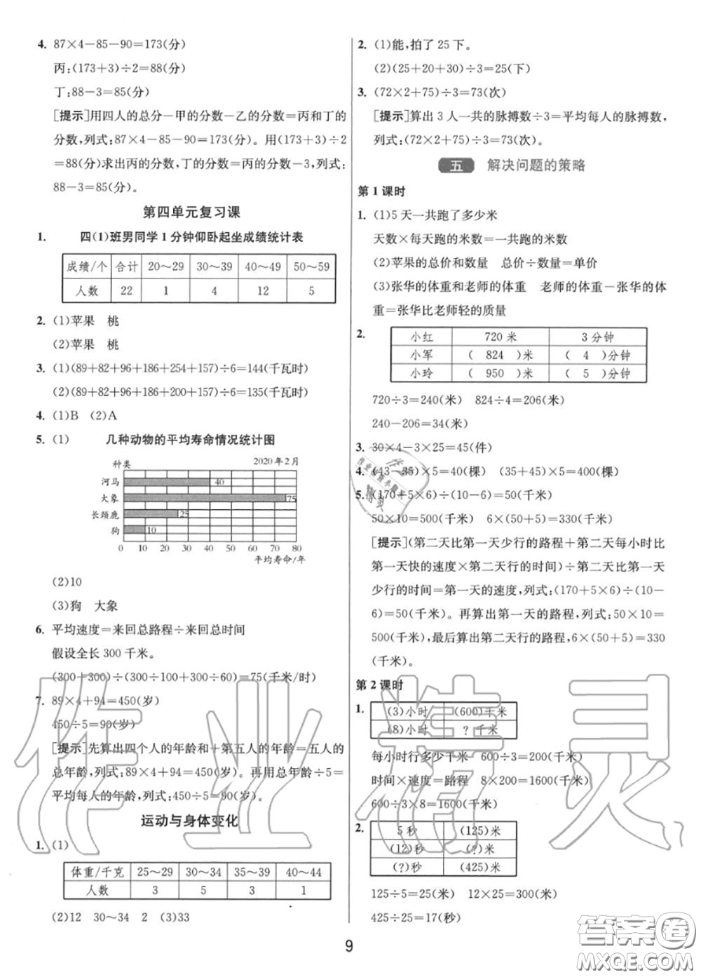 2020秋1課3練單元達標測試四年級數(shù)學上冊蘇教版參考答案