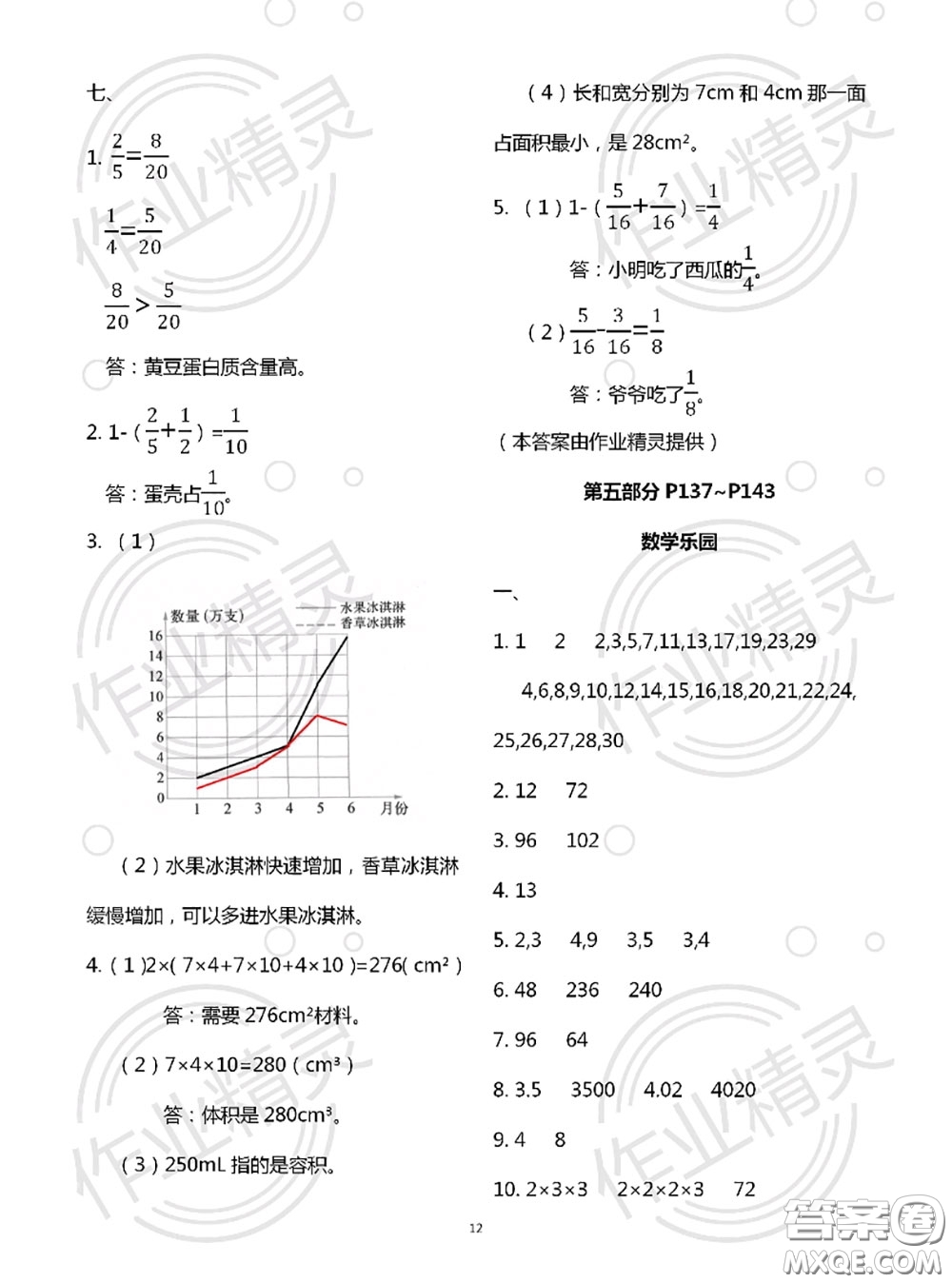 教育科學(xué)出版社2020年暑假作業(yè)五年級合訂本參考答案