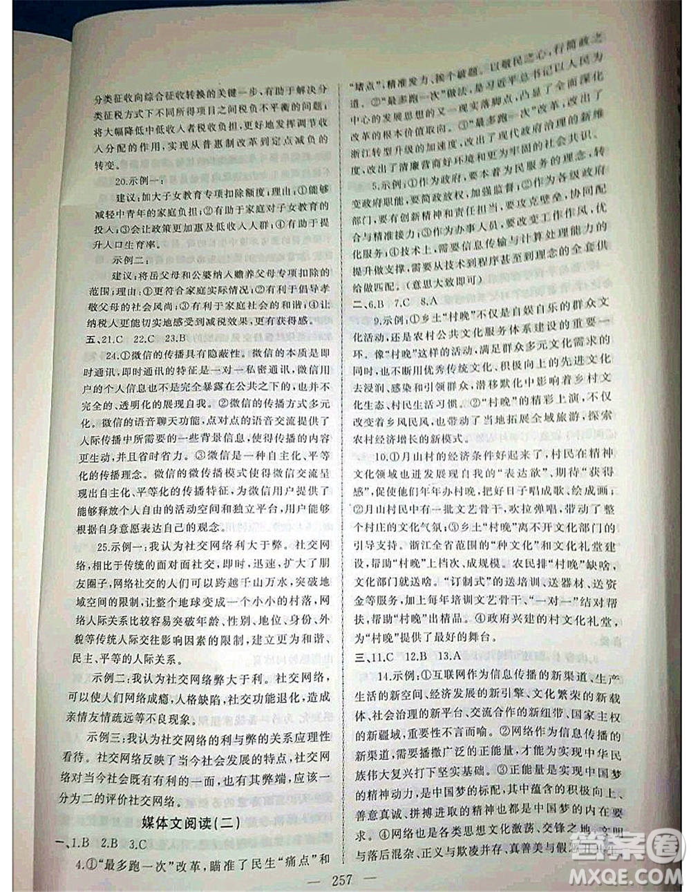 2020年高職考相約在高校語(yǔ)文知識(shí)梳理高職考測(cè)試卷答案