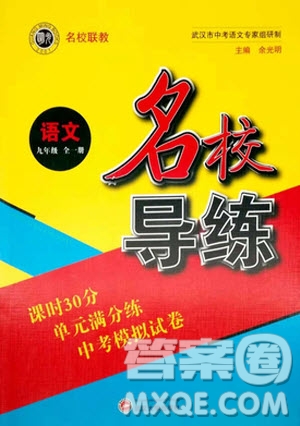 武漢大學(xué)出版社2018年名校導(dǎo)練語(yǔ)文九年級(jí)全一冊(cè)答案