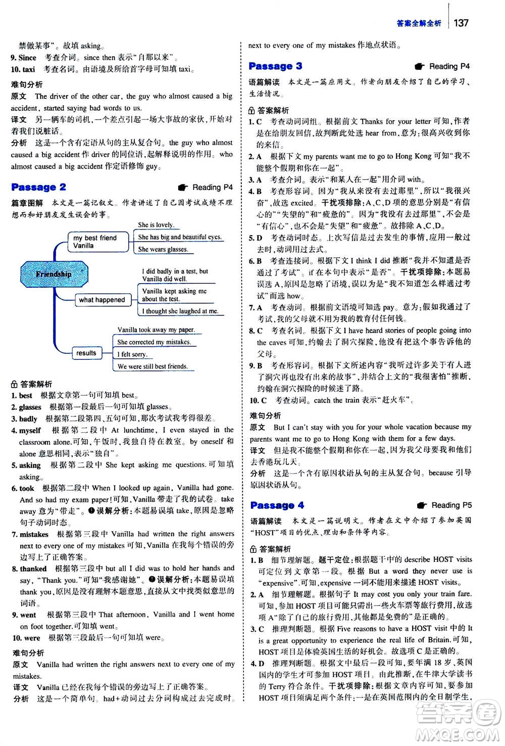 曲一線2020版53英語完形填空閱讀理解與語法填空八年級答案