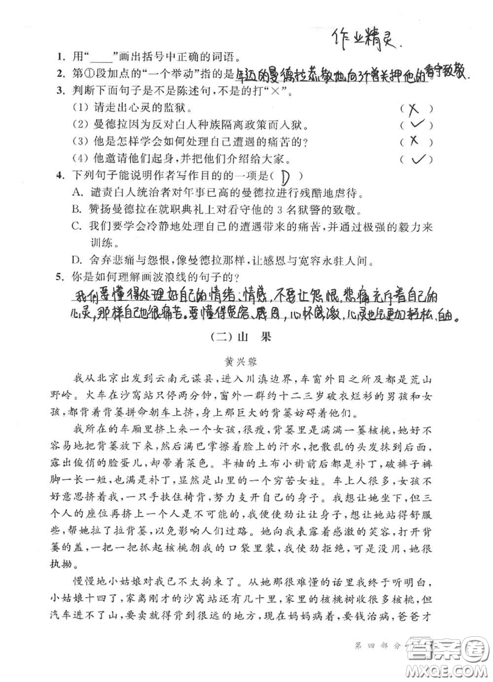 教育科學(xué)出版社2020暑假作業(yè)六年級(jí)合訂本通用版參考答案