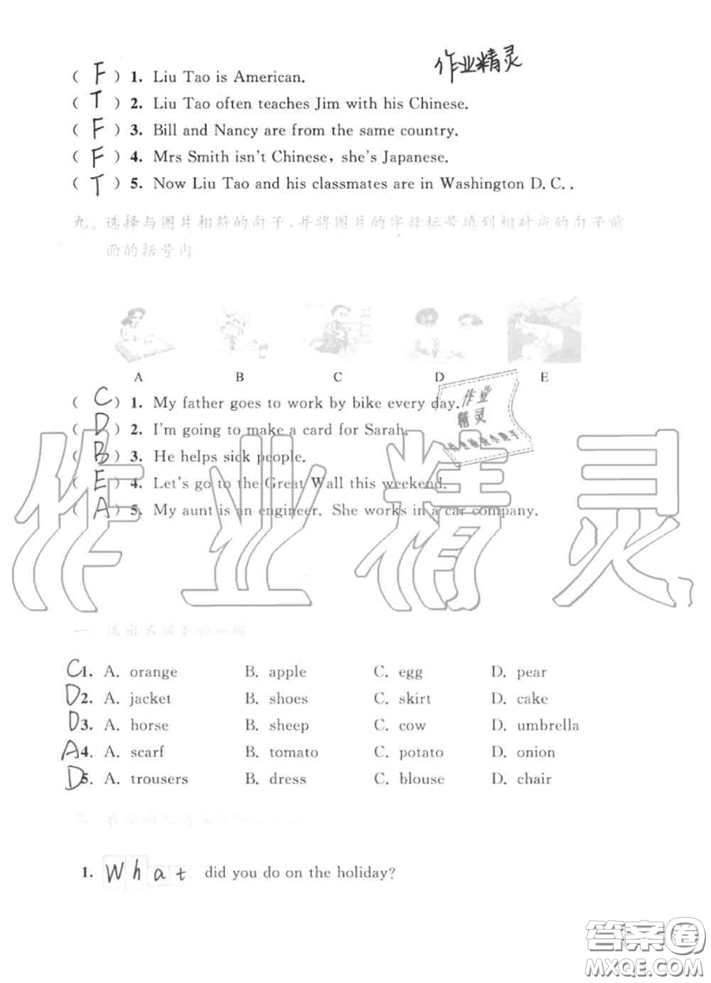 教育科學(xué)出版社2020暑假作業(yè)六年級(jí)合訂本通用版參考答案