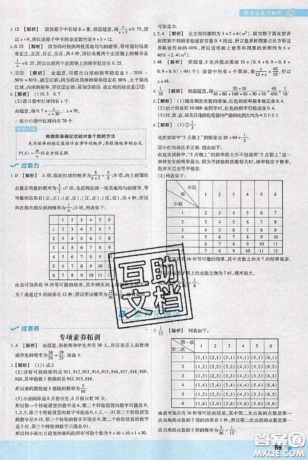 天星教育2020年秋一遍過初中數(shù)學(xué)九年級上冊人教版參考答案