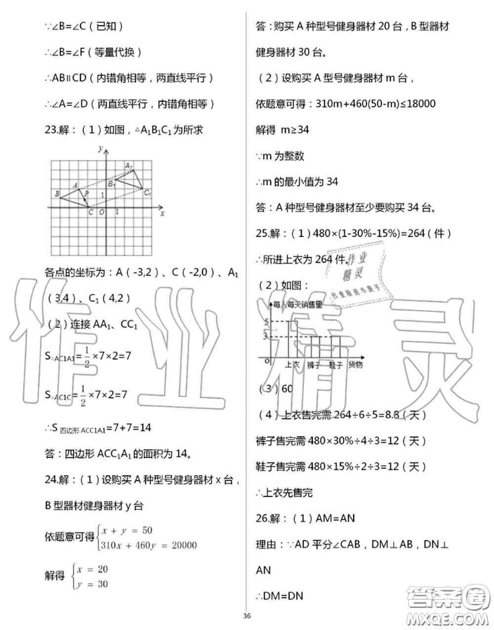 陽(yáng)光出版社2020年全品溫故知新暑假七升八數(shù)學(xué)人教版參考答案