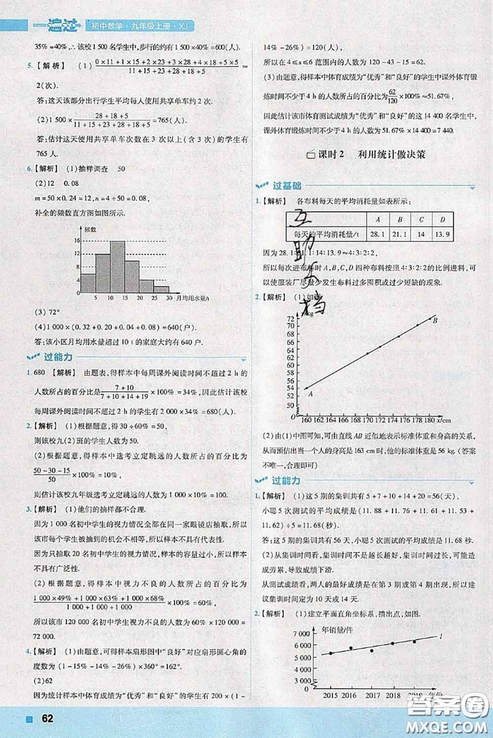 天星教育2020年秋一遍過初中數(shù)學九年級上冊湘教版參考答案