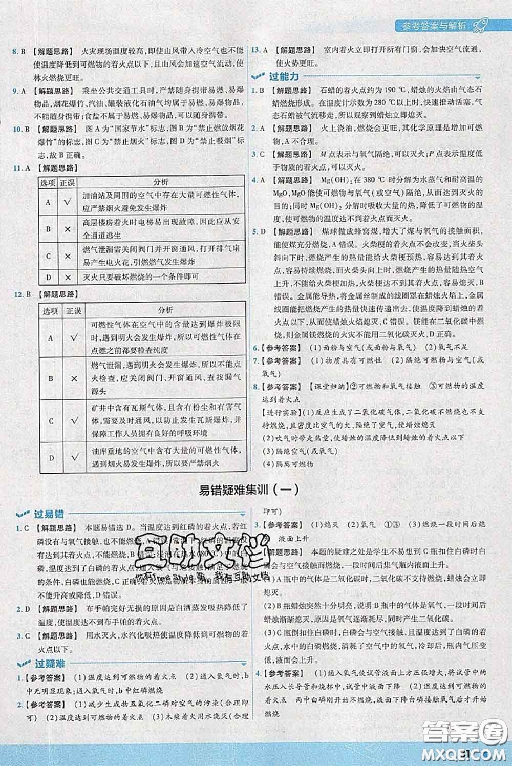 天星教育2020年秋一遍過初中化學(xué)九年級(jí)上冊(cè)滬教版參考答案