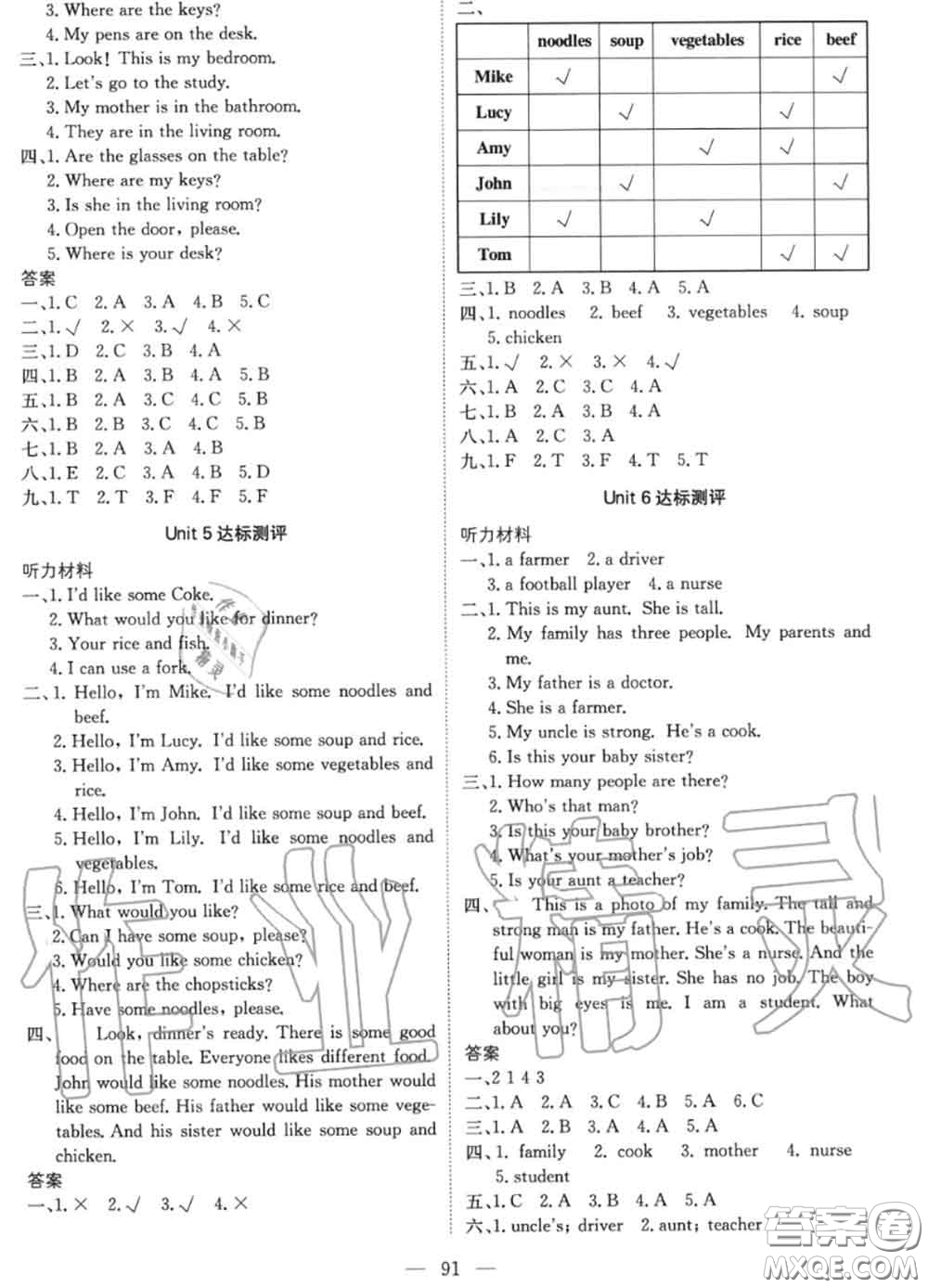 2020年秋1加1輕巧奪冠優(yōu)化訓(xùn)練四年級(jí)英語(yǔ)上冊(cè)人教版參考答案