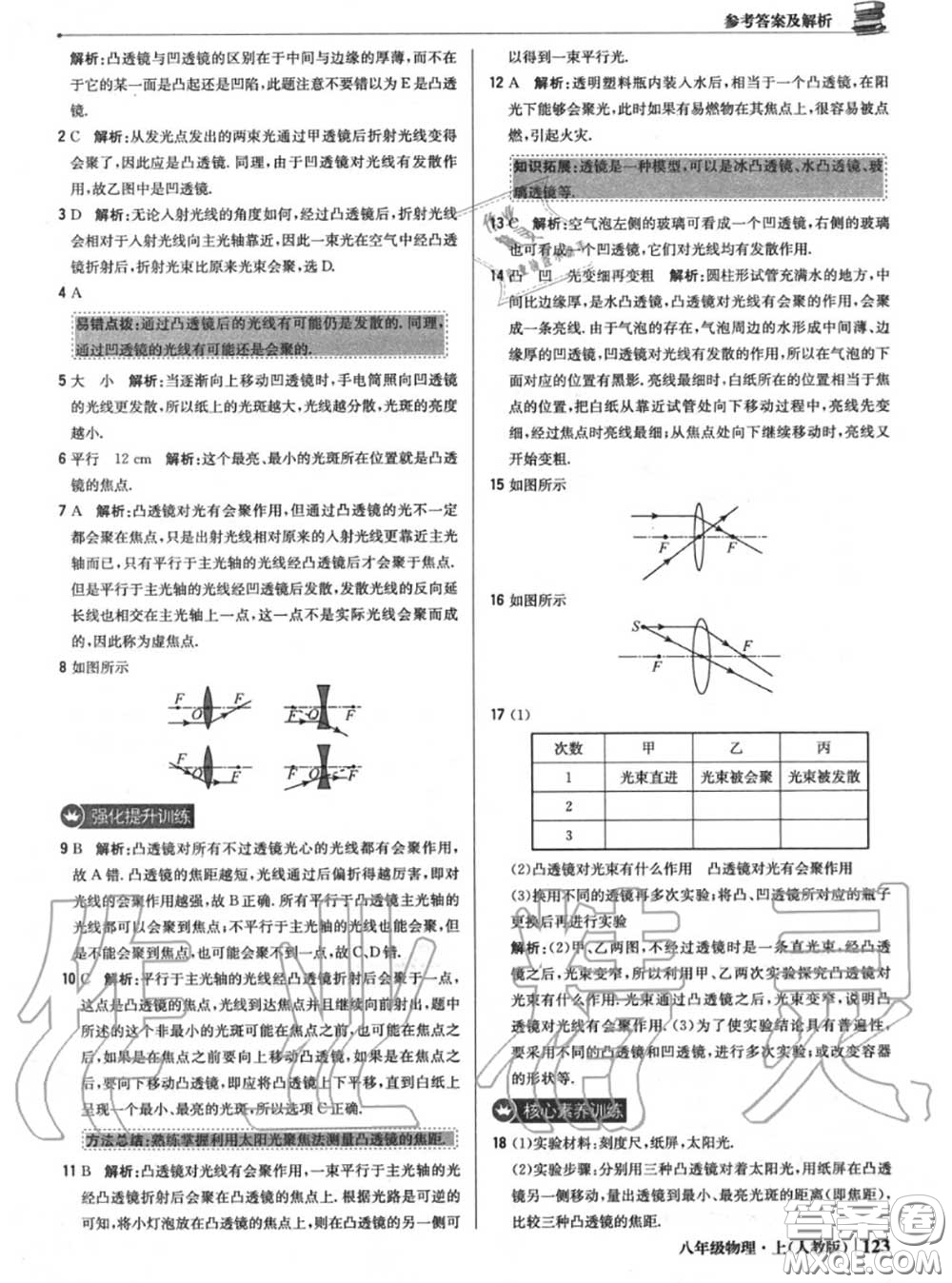 2020年秋1加1輕巧奪冠優(yōu)化訓(xùn)練八年級(jí)物理上冊(cè)人教版參考答案