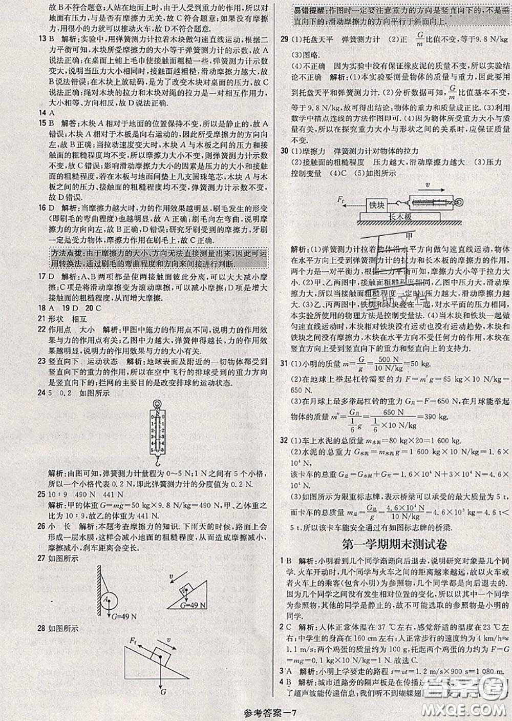 2020年秋1加1輕巧奪冠優(yōu)化訓(xùn)練八年級(jí)物理上冊(cè)滬科版參考答案